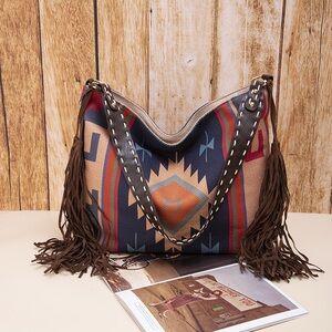 Bohemian Multicolor Fringe Shoulder Bag